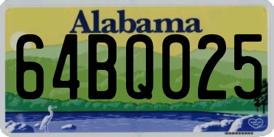 AL license plate 64BQ025