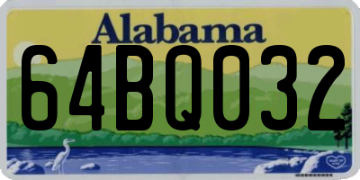 AL license plate 64BQ032