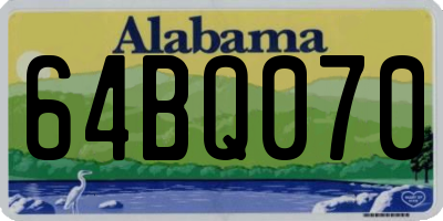 AL license plate 64BQ070
