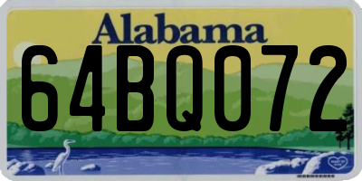 AL license plate 64BQ072
