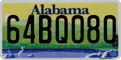 AL license plate 64BQ080
