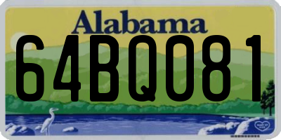 AL license plate 64BQ081