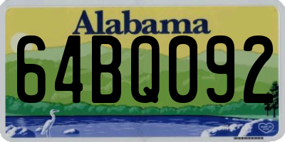 AL license plate 64BQ092