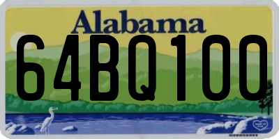AL license plate 64BQ100