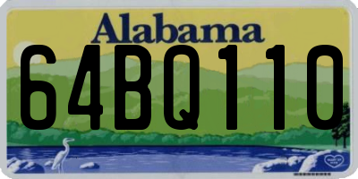 AL license plate 64BQ110