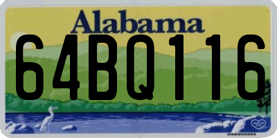AL license plate 64BQ116