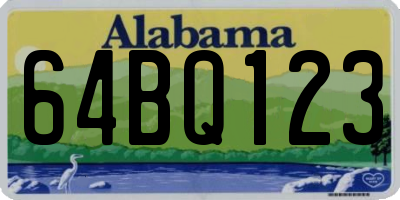 AL license plate 64BQ123
