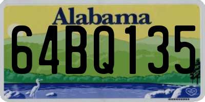 AL license plate 64BQ135
