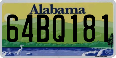 AL license plate 64BQ181