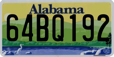 AL license plate 64BQ192