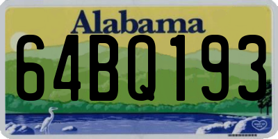 AL license plate 64BQ193