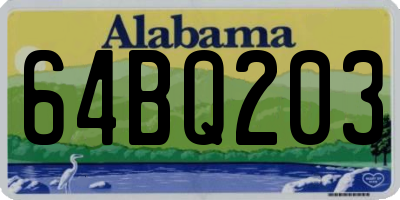 AL license plate 64BQ203