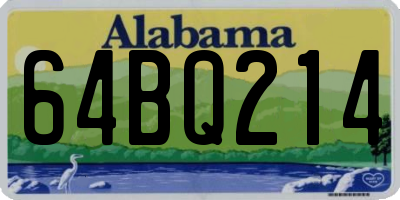 AL license plate 64BQ214
