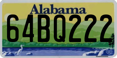 AL license plate 64BQ222