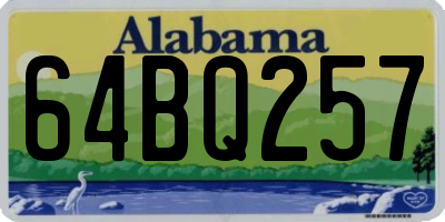 AL license plate 64BQ257