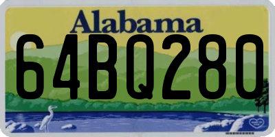 AL license plate 64BQ280