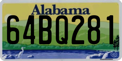 AL license plate 64BQ281