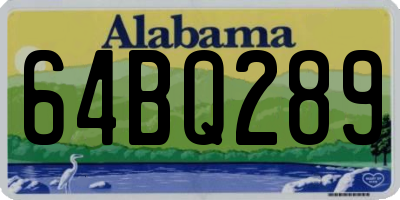 AL license plate 64BQ289