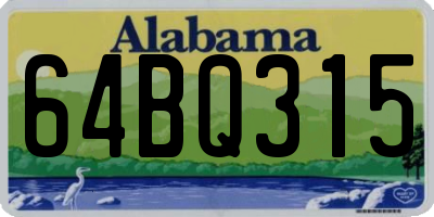 AL license plate 64BQ315
