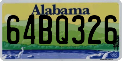 AL license plate 64BQ326