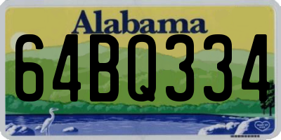 AL license plate 64BQ334
