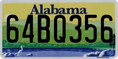 AL license plate 64BQ356