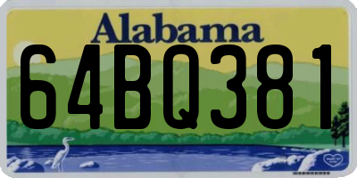 AL license plate 64BQ381