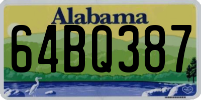 AL license plate 64BQ387