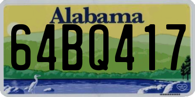 AL license plate 64BQ417