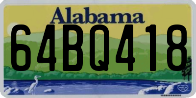 AL license plate 64BQ418