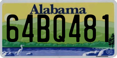 AL license plate 64BQ481