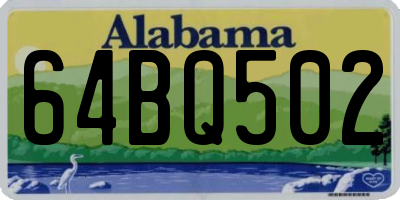AL license plate 64BQ502