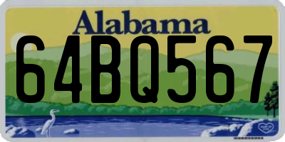 AL license plate 64BQ567