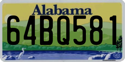AL license plate 64BQ581
