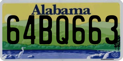 AL license plate 64BQ663