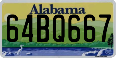AL license plate 64BQ667