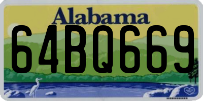 AL license plate 64BQ669