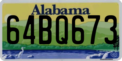 AL license plate 64BQ673