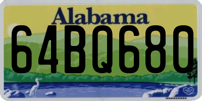 AL license plate 64BQ680