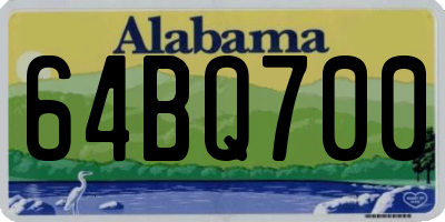 AL license plate 64BQ700