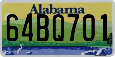 AL license plate 64BQ701