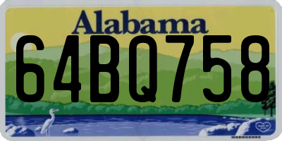 AL license plate 64BQ758
