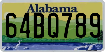 AL license plate 64BQ789