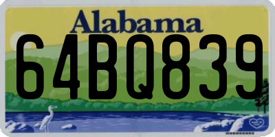 AL license plate 64BQ839