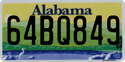 AL license plate 64BQ849