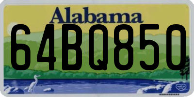 AL license plate 64BQ850