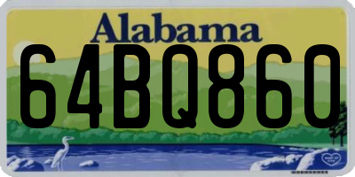 AL license plate 64BQ860