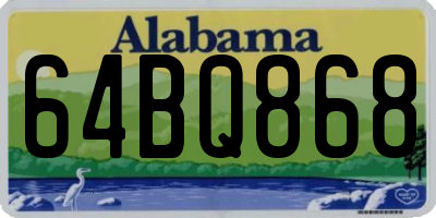 AL license plate 64BQ868