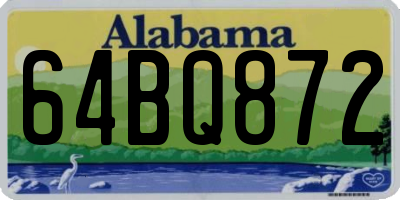AL license plate 64BQ872