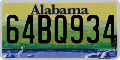 AL license plate 64BQ934